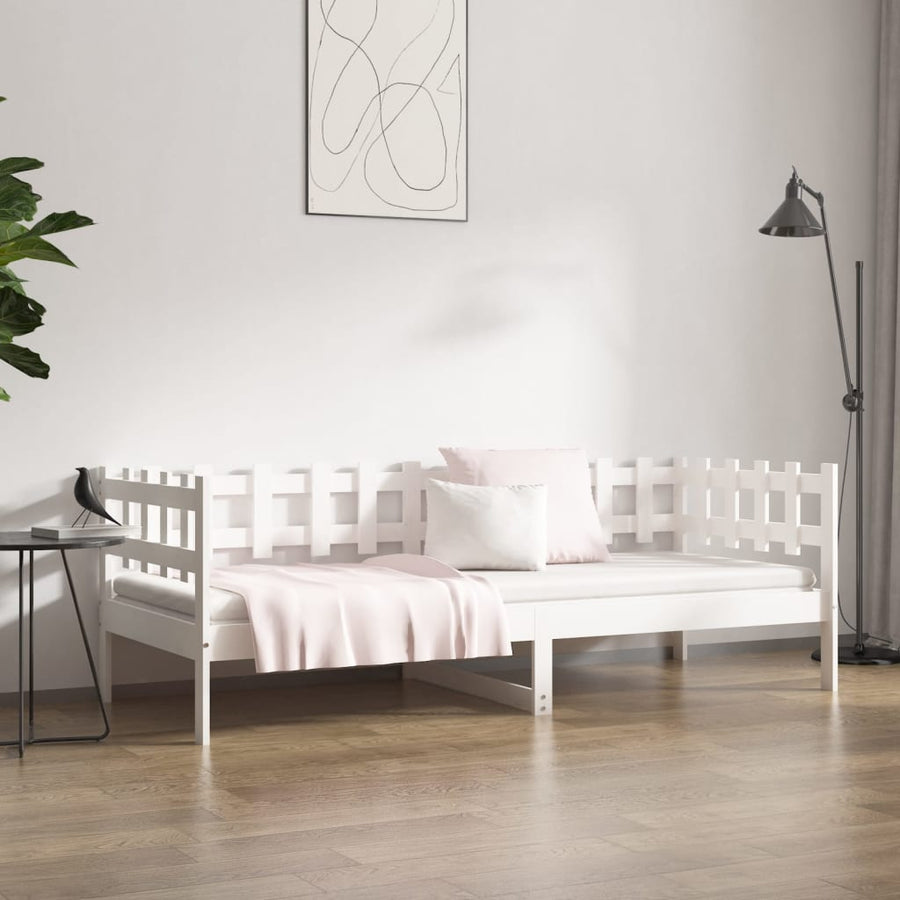 Slaapbank Zonder Matras Massief Grenenhout 80 x 200 cm Wit