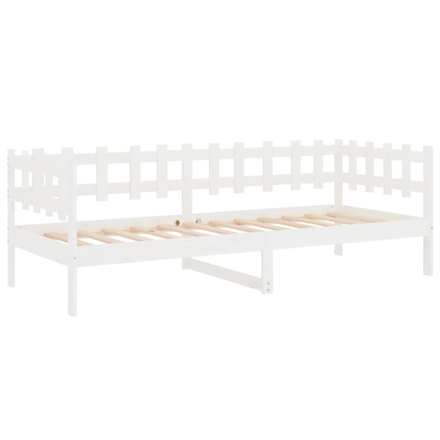 Slaapbank Zonder Matras Massief Grenenhout 80 x 200 cm Wit