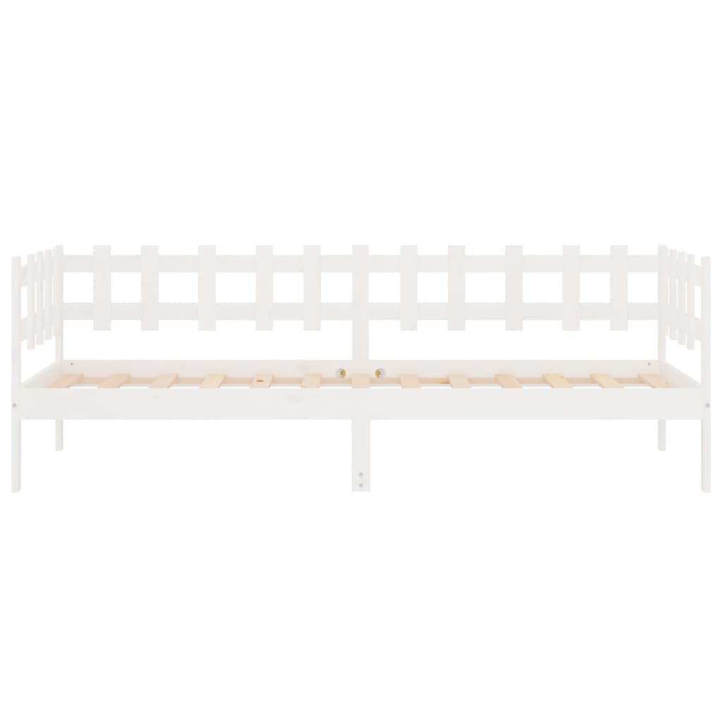 Slaapbank Zonder Matras Massief Grenenhout 80 x 200 cm Wit