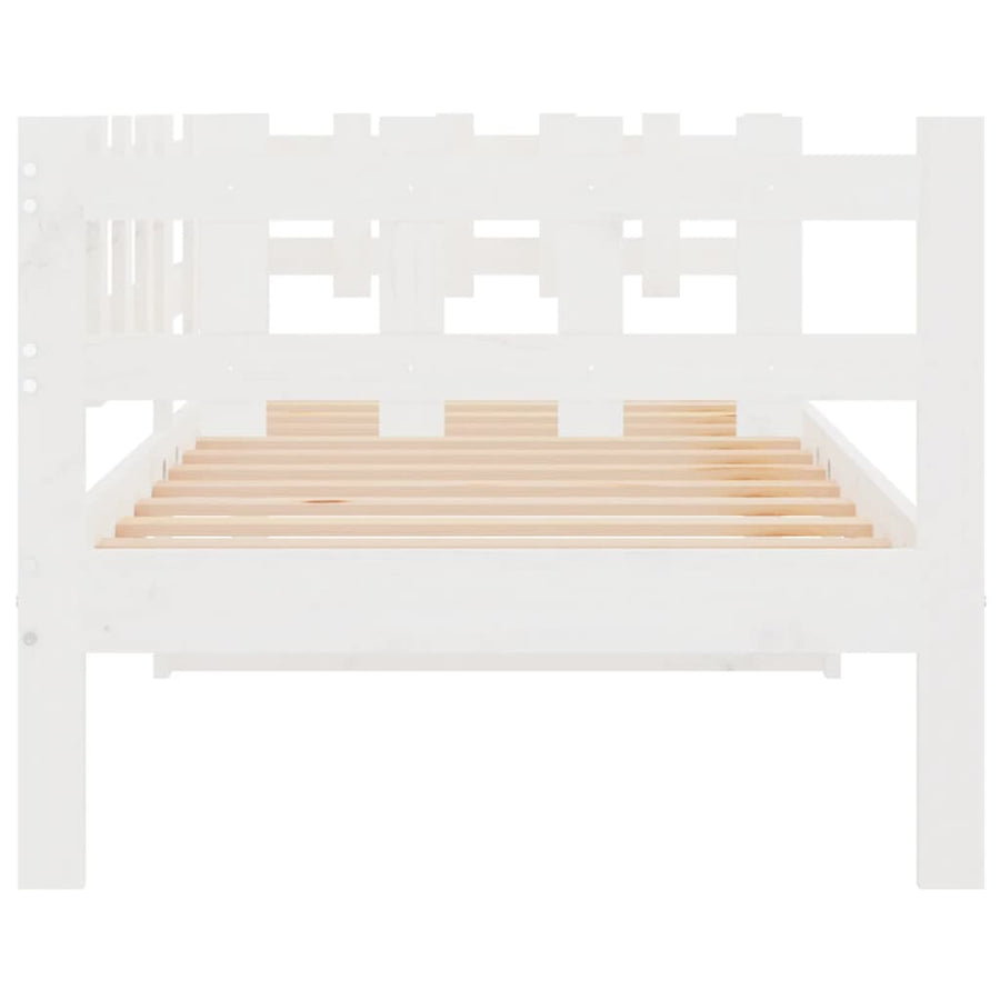 Slaapbank Zonder Matras Massief Grenenhout 80 x 200 cm Wit