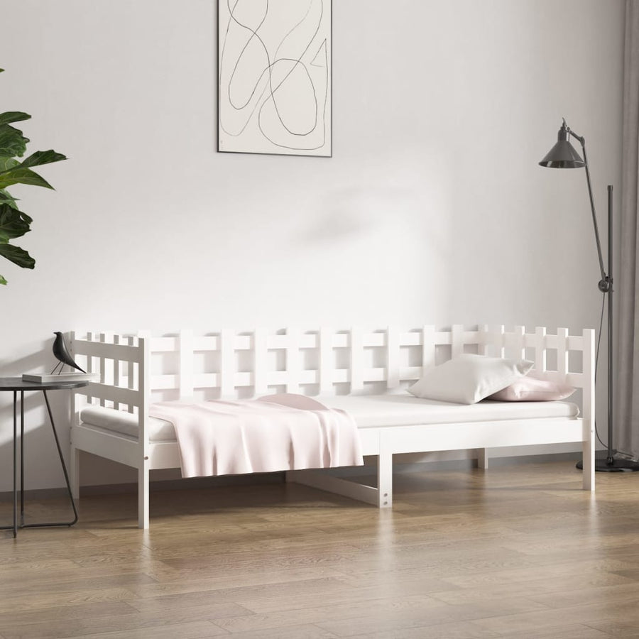 Slaapbank Zonder Matras Massief Grenenhout 80 x 200 cm Wit
