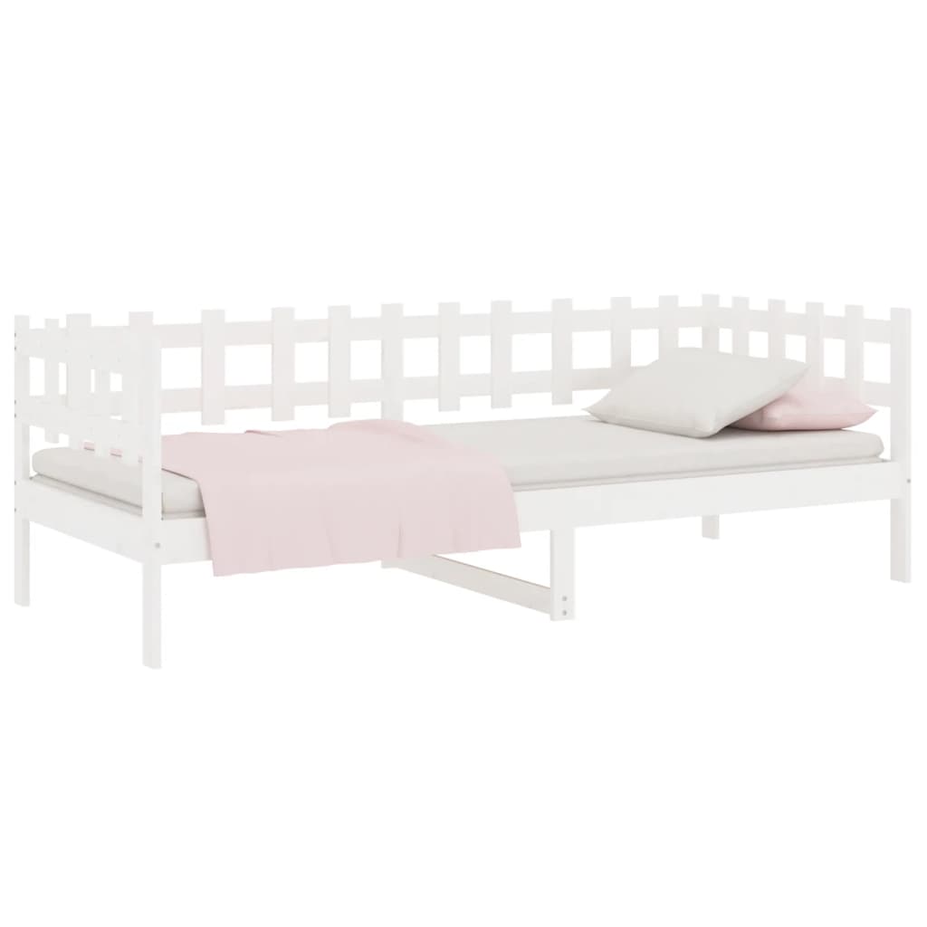 Slaapbank Zonder Matras Massief Grenenhout 90 x 200 cm Wit