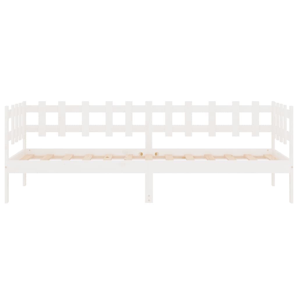 Slaapbank Zonder Matras Massief Grenenhout 90 x 200 cm Wit