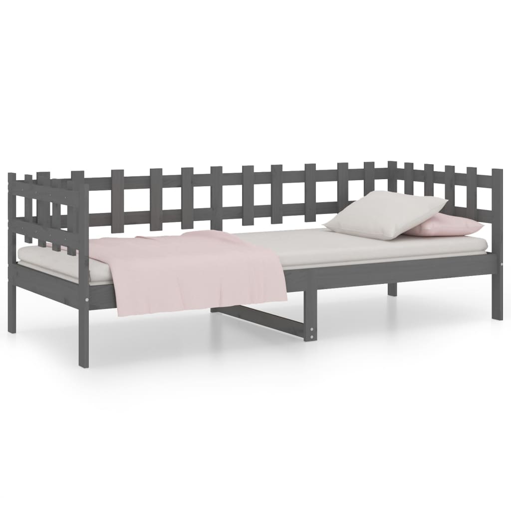 Slaapbank 90X200 Cm Massief Grenenhout Grijs
