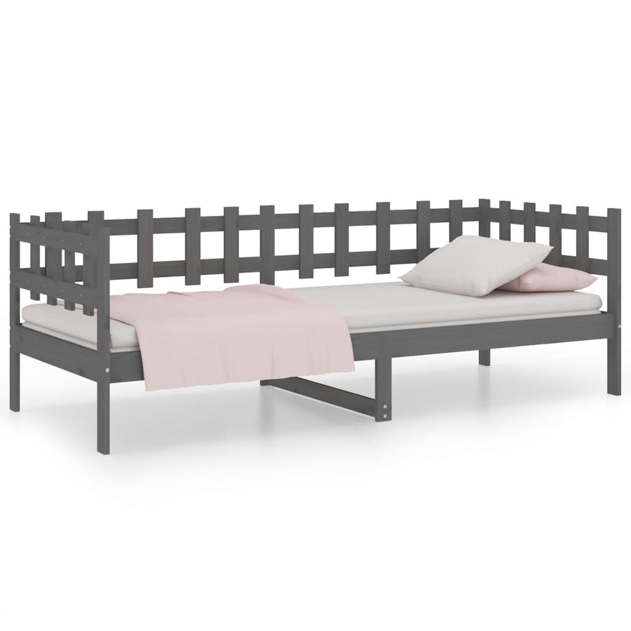 Slaapbank 90X200 Cm Massief Grenenhout Grijs