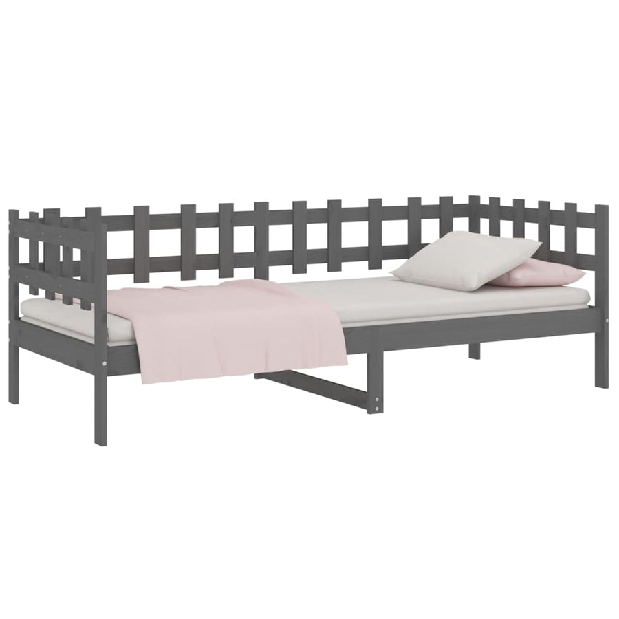 Slaapbank 90X200 Cm Massief Grenenhout Grijs