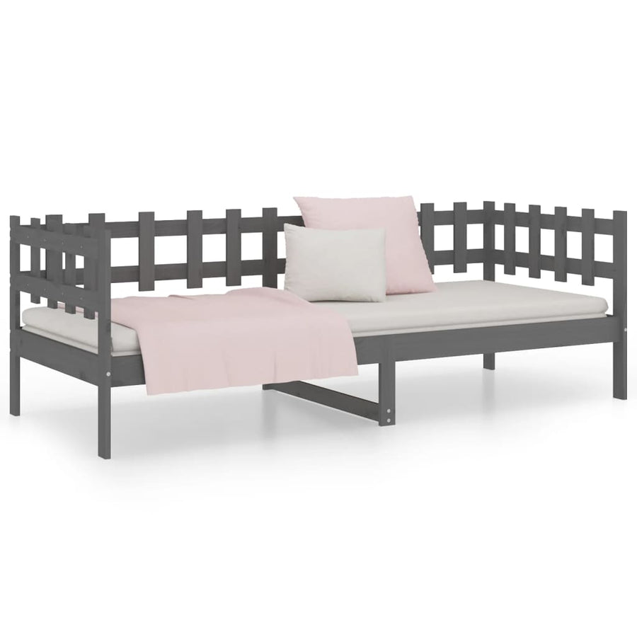 Slaapbank 90X200 Cm Massief Grenenhout Grijs