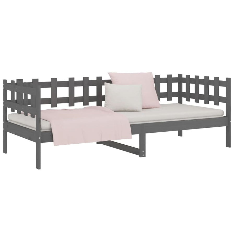 Slaapbank 90X200 Cm Massief Grenenhout Grijs