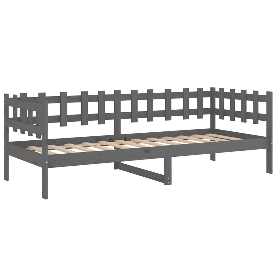 Slaapbank 90X200 Cm Massief Grenenhout Grijs