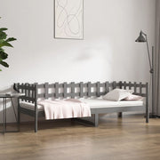 Slaapbank massief grenenhout grijs 90x200 cm