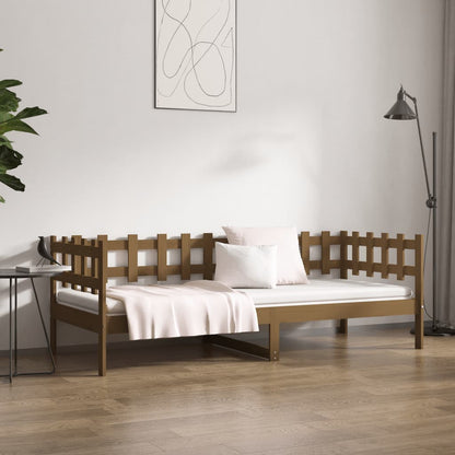 Slaapbank 90X200 Cm Massief Grenenhout Honingbruin