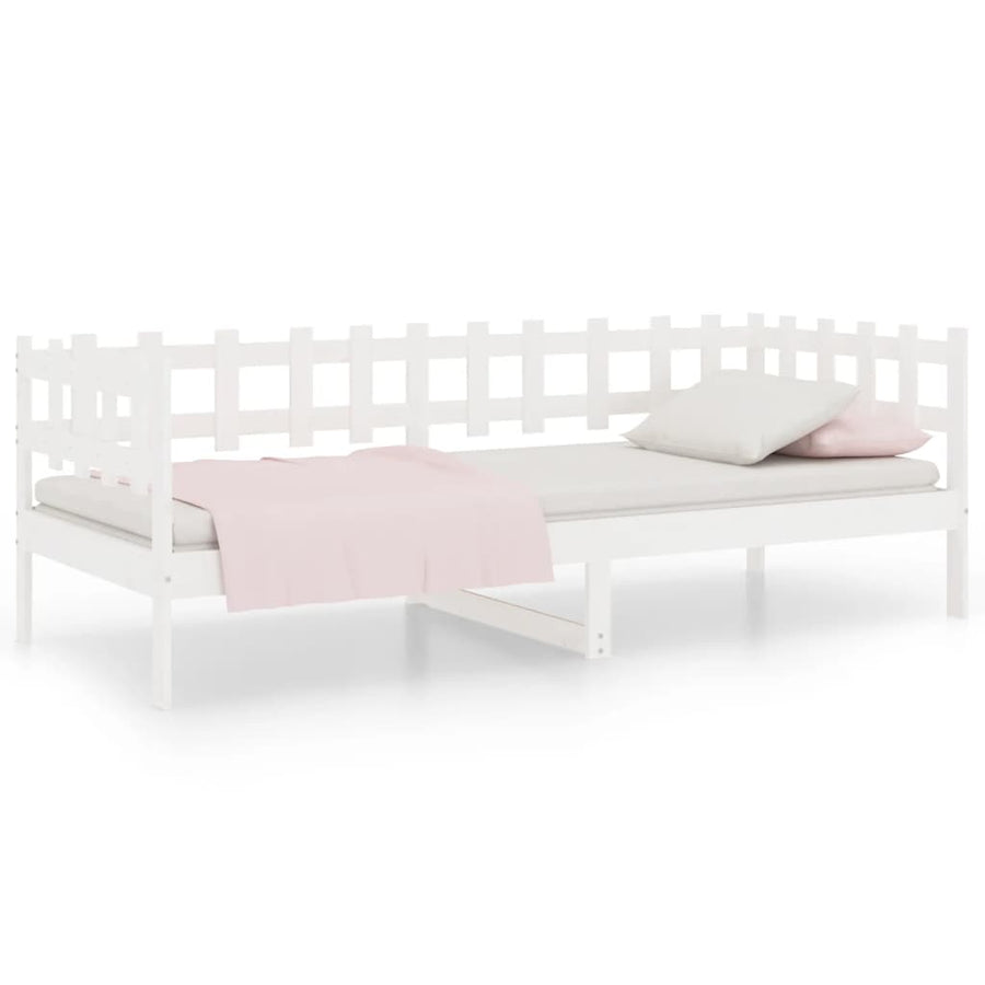 Slaapbank Zonder Matras Massief Grenenhout 90 x 190 cm Wit