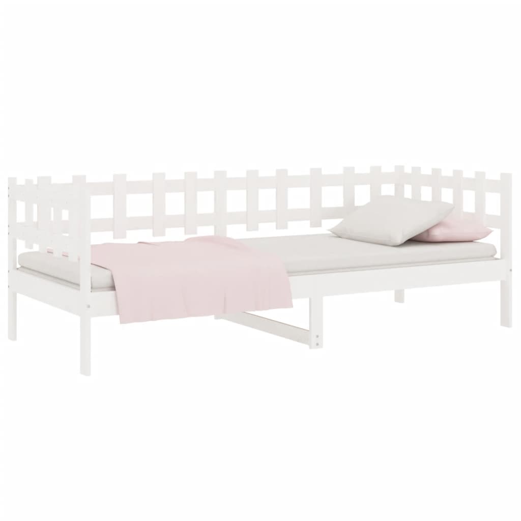Slaapbank Zonder Matras Massief Grenenhout 90 x 190 cm Wit