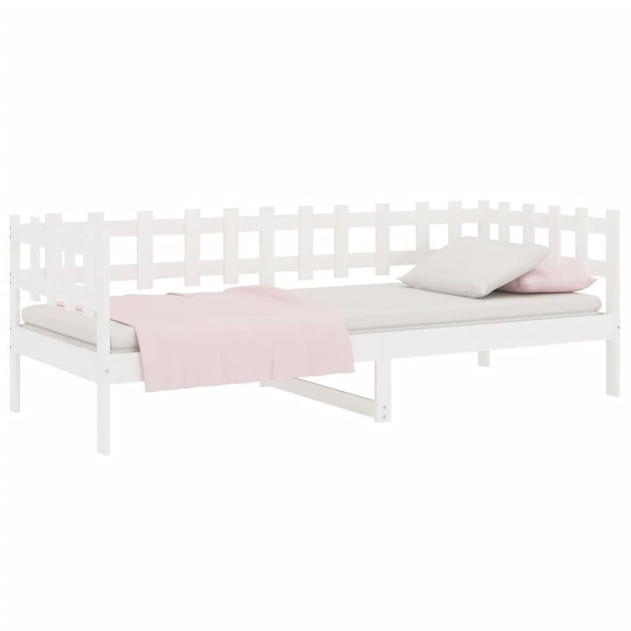 Slaapbank Zonder Matras Massief Grenenhout 90 x 190 cm Wit