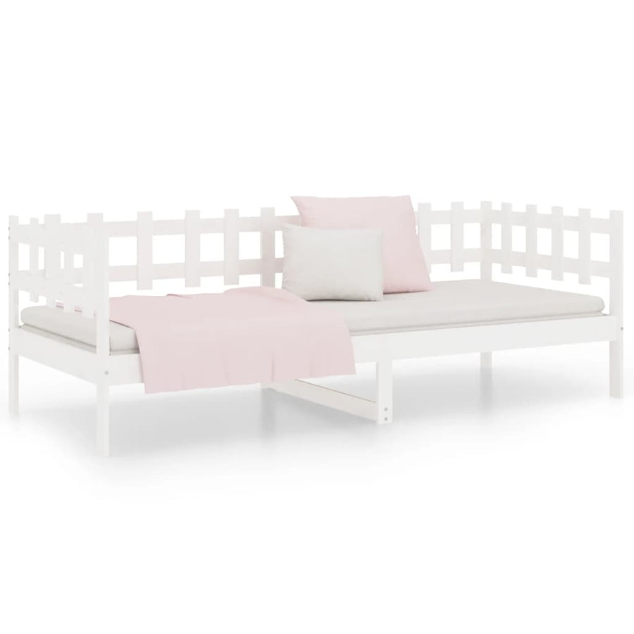 Slaapbank Zonder Matras Massief Grenenhout 90 x 190 cm Wit