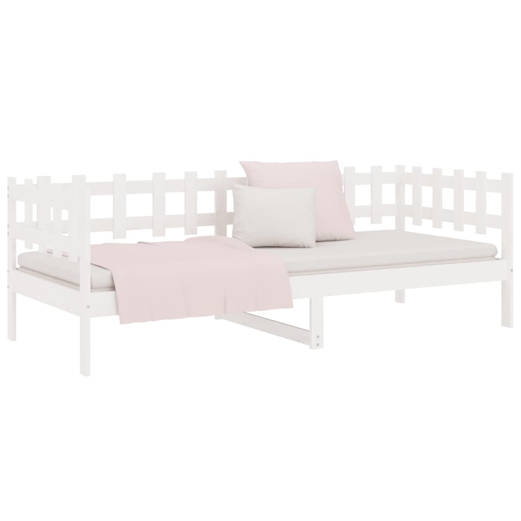 Slaapbank Zonder Matras Massief Grenenhout 90 x 190 cm Wit