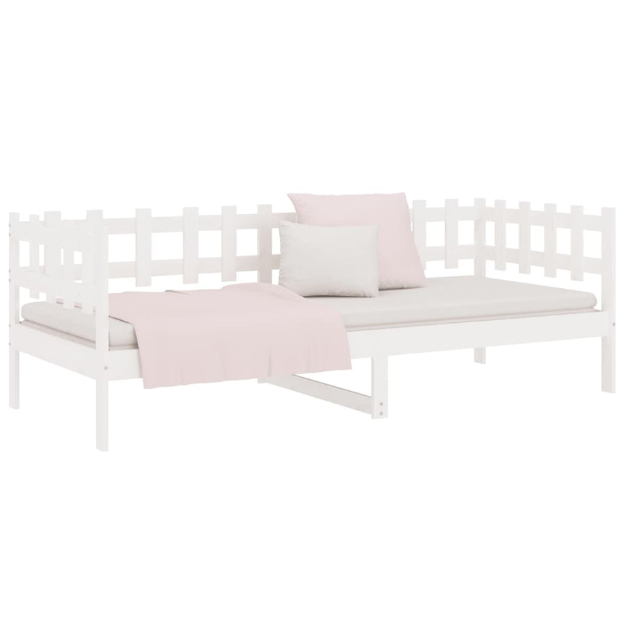 Slaapbank Zonder Matras Massief Grenenhout 90 x 190 cm Wit