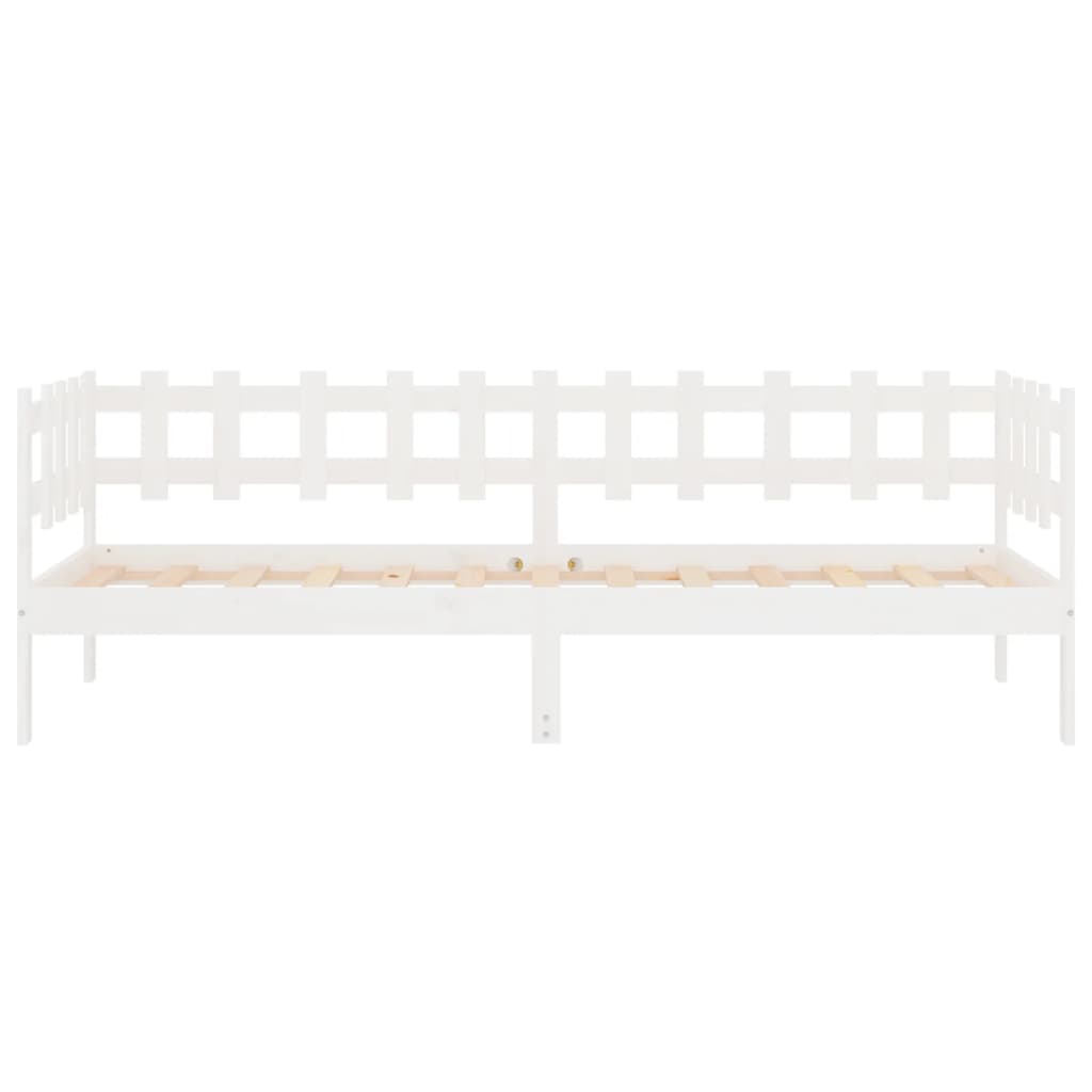 Slaapbank Zonder Matras Massief Grenenhout 90 x 190 cm Wit