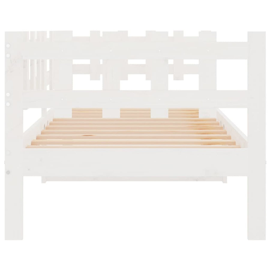 Slaapbank Zonder Matras Massief Grenenhout 90 x 190 cm Wit