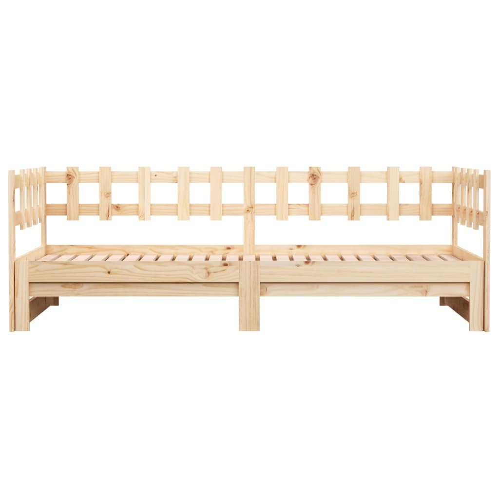 Slaapbank uitschuifbaar 2x(80x200) cm massief grenenhout