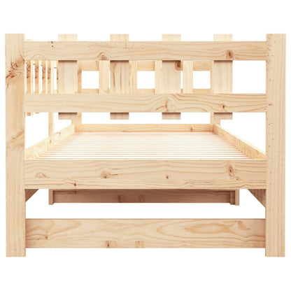 Slaapbank uitschuifbaar 2x(90x200) cm massief grenenhout