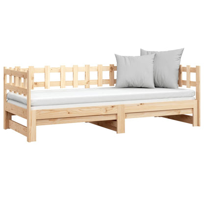 Slaapbank uitschuifbaar 2x(90x200) cm massief grenenhout
