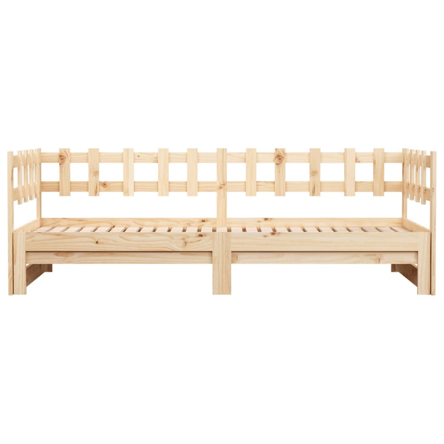 Slaapbank uitschuifbaar 2x(90x200) cm massief grenenhout