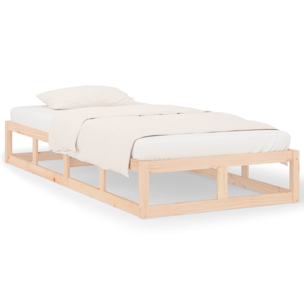 Bedframe Massief Hout 90 x 200 cm Naturel