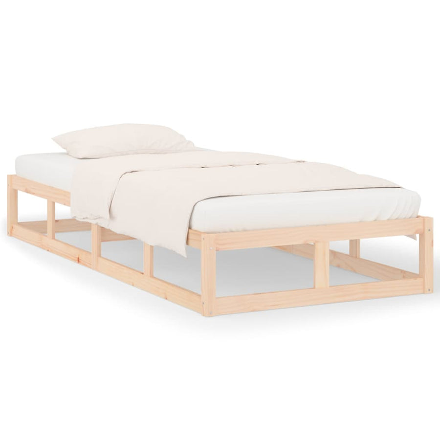 Bedframe Massief Hout 90 x 200 cm Naturel
