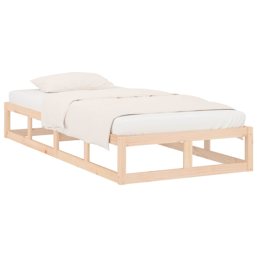 Bedframe Massief Hout 90 x 200 cm Naturel