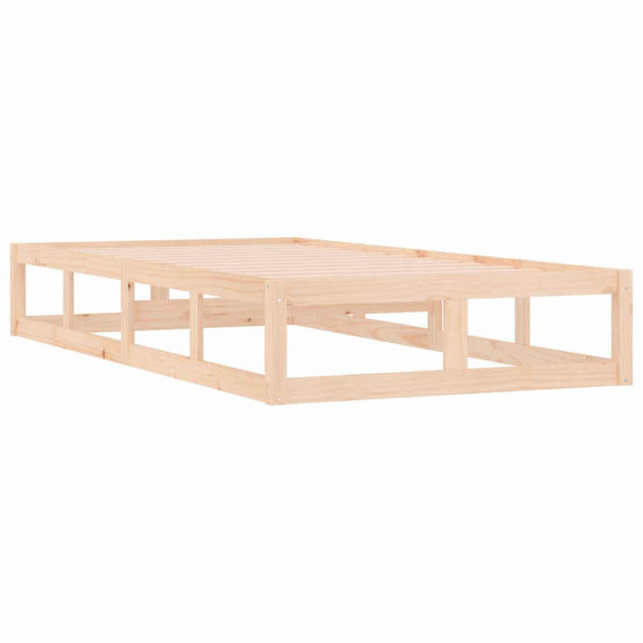 Bedframe Massief Hout 90 x 200 cm Naturel