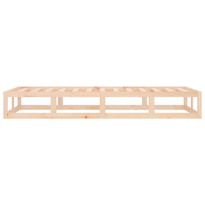 Bedframe Massief Hout 90 x 200 cm Naturel