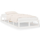 Solid wood bed frame white 90x200 cm