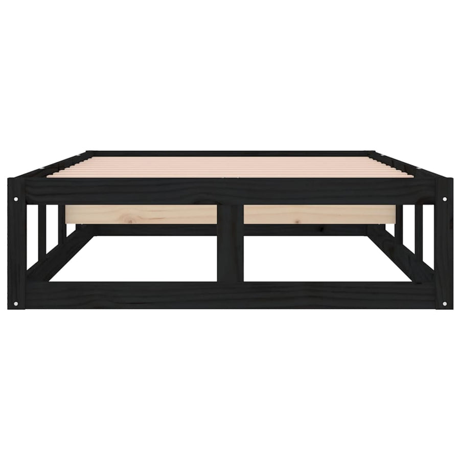 Bedframe Massief Hout 90 x 200 cm Zwart