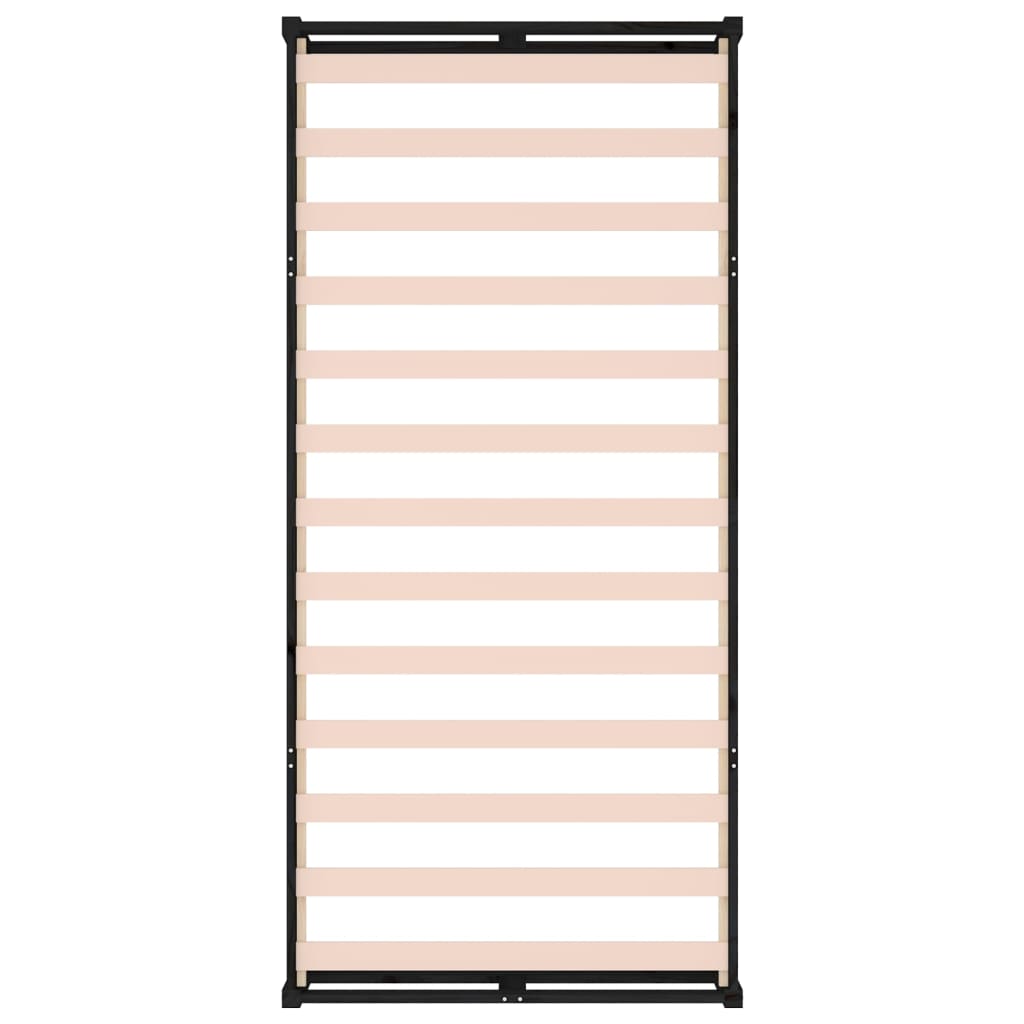 Bedframe Massief Hout 90 x 200 cm Zwart