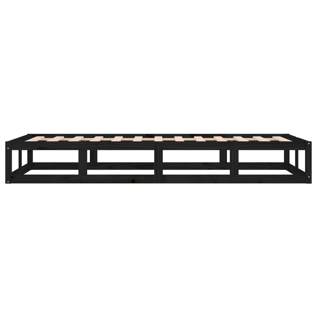 Bedframe Massief Hout 90 x 200 cm Zwart