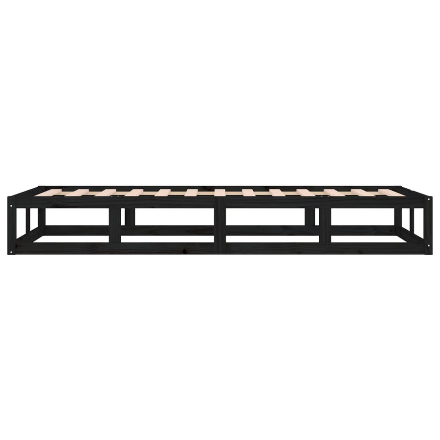 Bedframe Massief Hout 90 x 200 cm Zwart