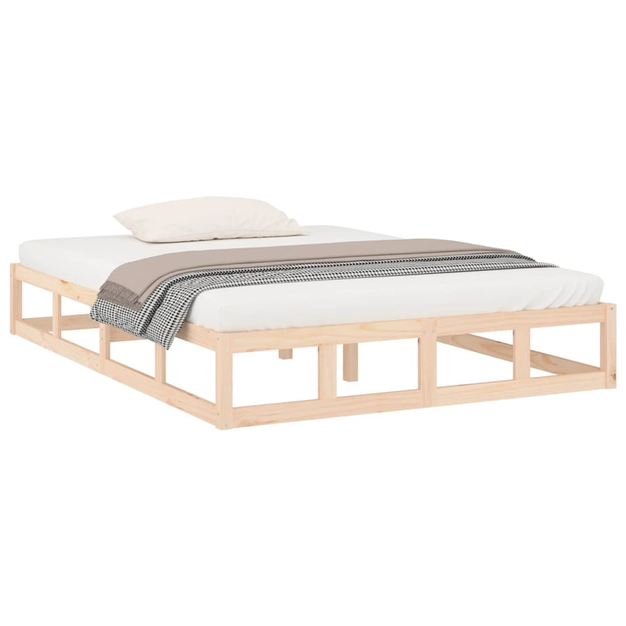 Bedframe Massief Hout 120 x 200 cm Naturel