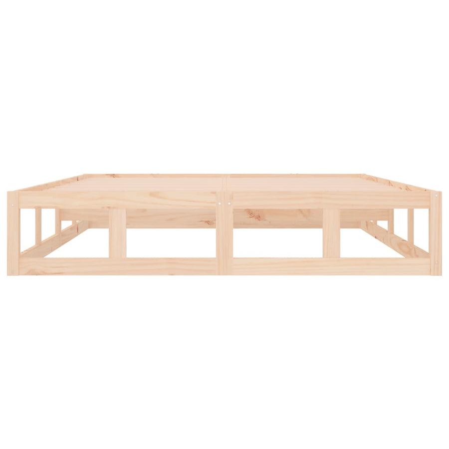 Bedframe Massief Hout 120 x 200 cm Naturel