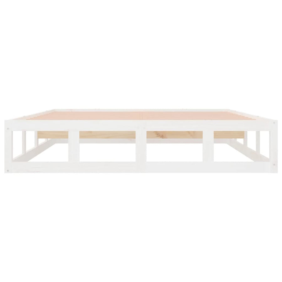 Bedframe Massief Hout 120 x 200 cm Wit