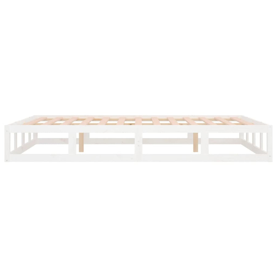 Bedframe Massief Hout 120 x 200 cm Wit