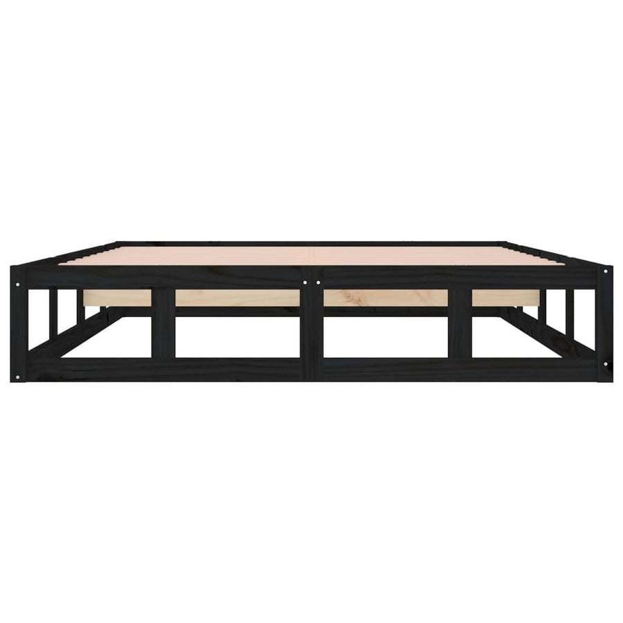 Bedframe Massief Hout 120 x 200 cm Zwart