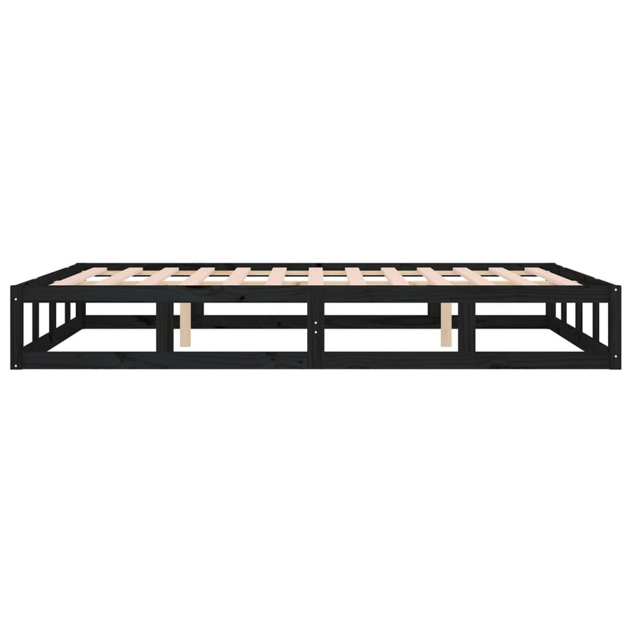 Bedframe Massief Hout 120 x 200 cm Zwart