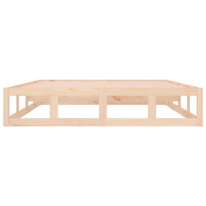 Bedframe Massief Hout 140 x 200 cm Naturel