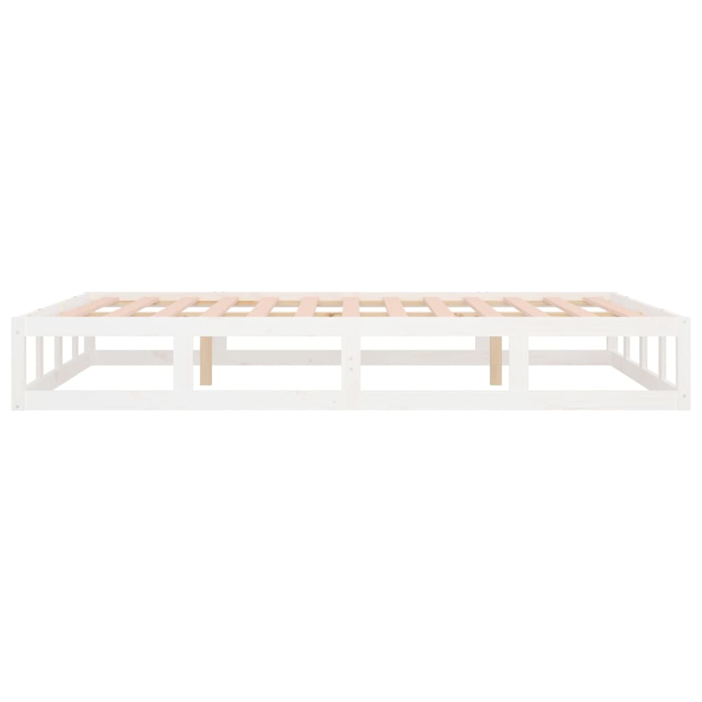 Bedframe Massief Hout 140 x 200 cm Wit