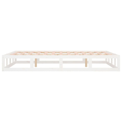 Bedframe Massief Hout 140 x 200 cm Wit