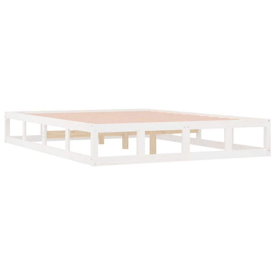 Bedframe Massief Hout 5Ft King Size 150 x 200 cm Wit