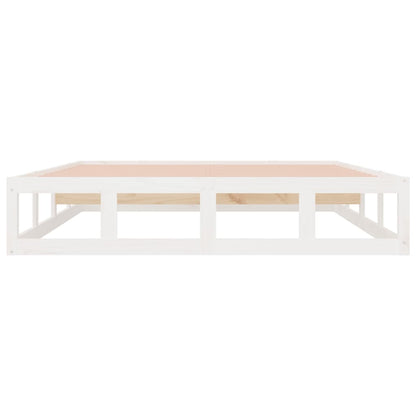 Bedframe Massief Hout 5Ft King Size 150 x 200 cm Wit