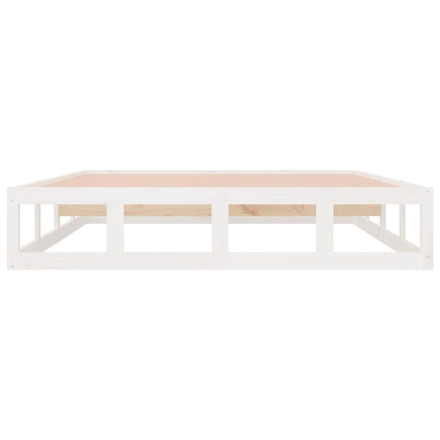 Bedframe Massief Hout 5Ft King Size 150 x 200 cm Wit