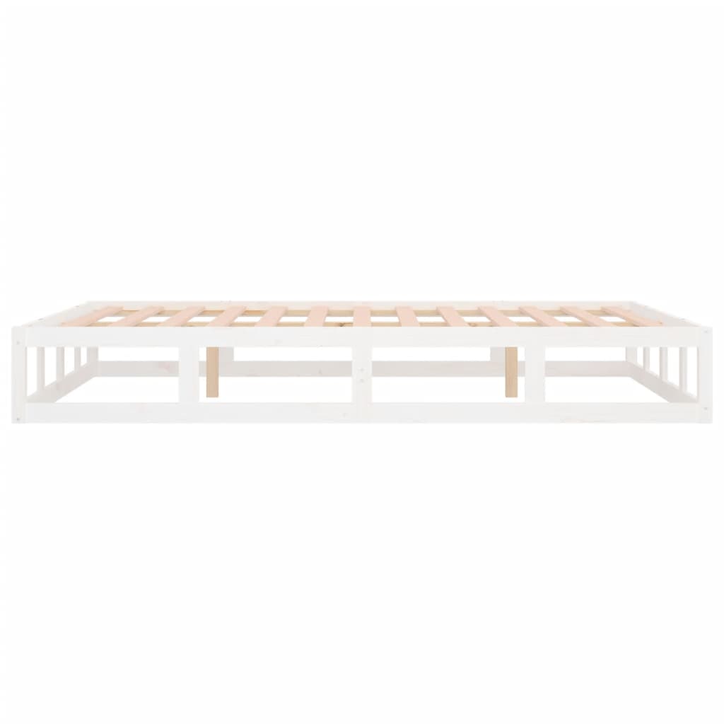 Bedframe Massief Hout 5Ft King Size 150 x 200 cm Wit